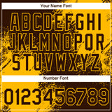 Custom Brown Gold 3D Pattern Design Abstract Brush Stroke Performance T-Shirt