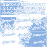 Custom White Light Blue 3D Pattern Design Abstract Brush Stroke Performance T-Shirt