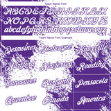 Custom White Purple 3D Pattern Design Abstract Brush Stroke Performance T-Shirt