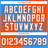 Custom Powder Blue White-Orange 3D Pattern Design Abstract Brush Stroke Performance T-Shirt