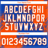 Custom Thunder Blue White-Orange 3D Pattern Design Abstract Brush Stroke Performance T-Shirt