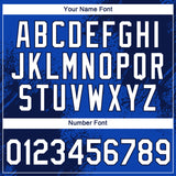 Custom Thunder Blue White-Navy 3D Pattern Design Abstract Brush Stroke Performance T-Shirt