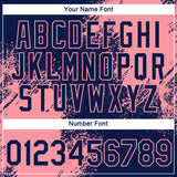 Custom Navy Medium Pink 3D Pattern Design Abstract Brush Stroke Performance T-Shirt