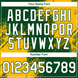 Custom Green White-Gold 3D Pattern Design Abstract Brush Stroke Performance T-Shirt