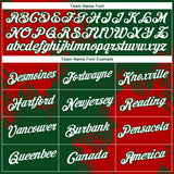 Custom Green White-Red 3D Pattern Design Abstract Brush Stroke Performance T-Shirt