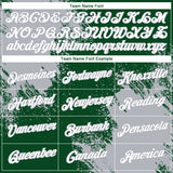 Custom Green White-Gray 3D Pattern Design Abstract Brush Stroke Performance T-Shirt