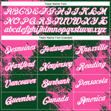 Custom Green White-Pink 3D Pattern Design Abstract Brush Stroke Performance T-Shirt