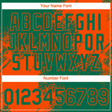 Custom Kelly Green Orange 3D Pattern Design Abstract Brush Stroke Performance T-Shirt