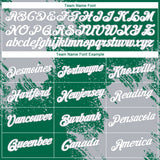 Custom Kelly Green White-Gray 3D Pattern Design Abstract Brush Stroke Performance T-Shirt