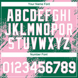 Custom Kelly Green White-Light Pink 3D Pattern Design Abstract Brush Stroke Performance T-Shirt