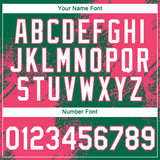 Custom Kelly Green White-Neon Pink 3D Pattern Design Abstract Brush Stroke Performance T-Shirt