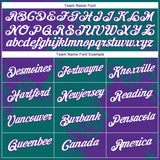 Custom Teal White-Purple 3D Pattern Design Abstract Brush Stroke Performance T-Shirt