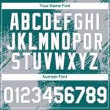 Custom Teal White-Gray 3D Pattern Design Abstract Brush Stroke Performance T-Shirt