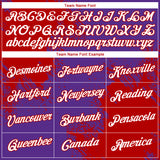 Custom Purple White-Red 3D Pattern Design Abstract Brush Stroke Performance T-Shirt