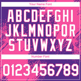 Custom Purple White-Pink 3D Pattern Design Abstract Brush Stroke Performance T-Shirt