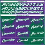 Custom Purple White-Kelly Green 3D Pattern Design Abstract Brush Stroke Performance T-Shirt