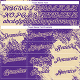 Custom Purple Cream 3D Pattern Design Abstract Brush Stroke Performance T-Shirt