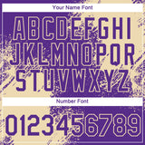 Custom Purple Cream 3D Pattern Design Abstract Brush Stroke Performance T-Shirt