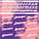 Custom Purple White-Medium Pink 3D Pattern Design Abstract Brush Stroke Performance T-Shirt