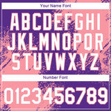 Custom Purple White-Medium Pink 3D Pattern Design Abstract Brush Stroke Performance T-Shirt