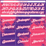 Custom Purple White-Neon Pink 3D Pattern Design Abstract Brush Stroke Performance T-Shirt