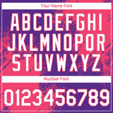 Custom Purple White-Neon Pink 3D Pattern Design Abstract Brush Stroke Performance T-Shirt