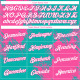 Custom Aqua White-Pink 3D Pattern Design Abstract Brush Stroke Performance T-Shirt