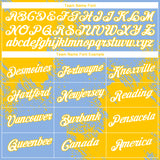 Custom Light Blue White-Yellow 3D Pattern Design Abstract Brush Stroke Performance T-Shirt