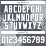 Custom Steel Gray White-Gray 3D Pattern Design Abstract Brush Stroke Performance T-Shirt