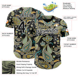 Custom Black White 3D Pattern Design Rave Party Ethnic Paisley Bandana Authentic Baseball Jersey