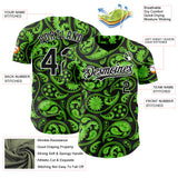 Custom Black Green-White 3D Pattern Design Rave Party Ethnic Paisley Bandana Authentic Baseball Jersey