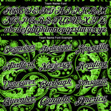 Custom Black Green-White 3D Pattern Design Rave Party Ethnic Paisley Bandana Authentic Baseball Jersey