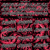 Custom Black Red-White 3D Pattern Design Rave Party Ethnic Paisley Bandana Authentic Baseball Jersey