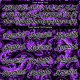 Custom Black Purple-White 3D Pattern Design Rave Party Ethnic Paisley Bandana Authentic Baseball Jersey