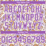 Custom White Medium Purple 3D Pattern Design Rave Party Ethnic Paisley Bandana Authentic Baseball Jersey