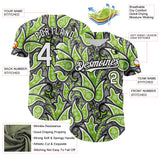 Custom Black White-Neon Green 3D Pattern Design Rave Party Ethnic Paisley Bandana Authentic Baseball Jersey