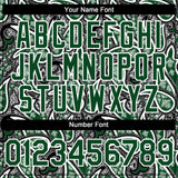 Custom Black Green-White 3D Pattern Design Rave Party Ethnic Paisley Bandana Authentic Baseball Jersey