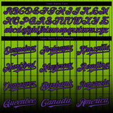 Custom Neon Green Purple-Black 3D Pattern Design Gradient Geometric Shape Authentic Baseball Jersey