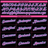 Custom Black Pink-Sky Blue 3D Pattern Design Gradient Style Twinkle Star Performance T-Shirt