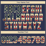 Custom Navy Vintage USA Flag-Cream 3D Pattern Design Gradient Style Twinkle Star Performance T-Shirt