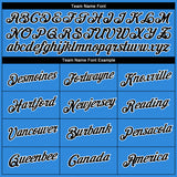 Custom Powder Blue Black-White 3D Pattern Design Gradient Style Twinkle Star Performance T-Shirt