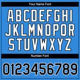 Custom Powder Blue Black-White 3D Pattern Design Gradient Style Twinkle Star Performance T-Shirt