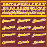 Custom Burgundy Gold-White 3D Pattern Design Gradient Style Twinkle Star Performance T-Shirt