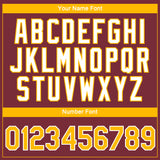 Custom Burgundy Gold-White 3D Pattern Design Gradient Style Twinkle Star Performance T-Shirt