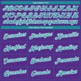 Custom Purple Teal-White 3D Pattern Design Gradient Style Twinkle Star Performance T-Shirt