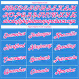 Custom Powder Blue Pink-White 3D Pattern Design Gradient Style Twinkle Star Performance T-Shirt