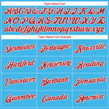 Custom Sky Blue Red-White 3D Pattern Design Gradient Style Twinkle Star Performance T-Shirt