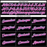 Custom Black Pink-Light Blue 3D Pattern Design Gradient Style Twinkle Star Performance T-Shirt