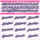 Custom White Light Blue Black-Pink 3D Pattern Design Gradient Style Twinkle Star Performance T-Shirt