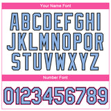 Custom White Light Blue Black-Pink 3D Pattern Design Gradient Style Twinkle Star Performance T-Shirt